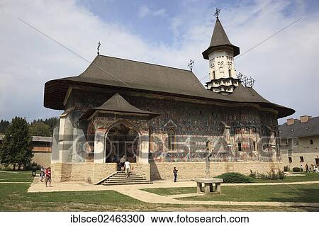 Stock Image - "Manastirea Sucevita, Sucevi? ¢a Monastery, Churches of Moldavia, UNESCO World Heritage Site, Romania, Europe". Fotosearch