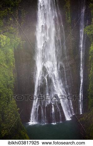 Stock Photography - "Manawaiopuna Falls, Jurassic Park Falls in Hanapepe Valley, Kauai, Hawaii, United States, North America". Fotosearch