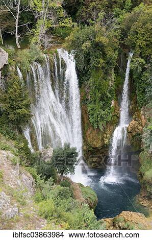 Picture - "Manojlovac waterfall, Krka National Park, Sibenik-Knin County, Dalmatia, Croatia, Europe". Fotosearch