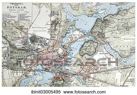 "Map of the area surrounding Potsdam, from Meyers Konversations-Lexikon encyclopaedia, 1897" View Large Photo Image Stock Photography - "Map of the area surrounding Potsdam, from Meyers Konversations-Lexikon encyclopaedia, 1897". Fotosearch