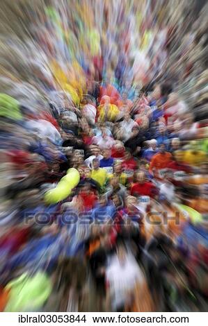 Picture - "Marathon runners at the start of the race, Germany, Europe". Fotosearch