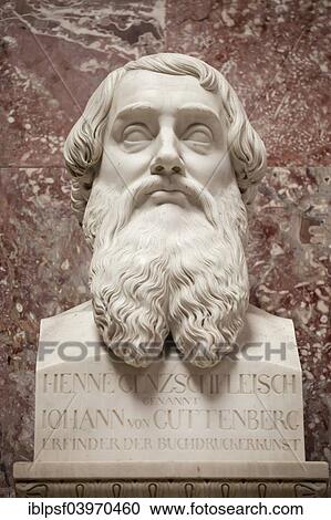 "Marble bust of Johannes Gutenberg in the Walhalla memorial, in Donaustauf, Bavaria, Germany, Europe" View Large Photo Image Stock Image - "Marble bust of Johannes Gutenberg in the Walhalla memorial, in Donaustauf, Bavaria, Germany, Europe". Fotosearch