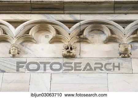 Stock Image - "Marble detail of the Gothic choir of Milan Cathedral of Santa Maria Nascente, Piazza del Duomo, Milan, Lombardy, Italy, Europe". Fotosearch