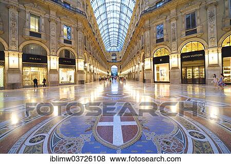 "Marble floor mosaic, coat of arms of Milan, luxury shopping arcade Galleria Vittorio Emanuele II, Milan, Lombardy, Italy, Europe" View Large Photo Image Stock Photo - "Marble floor mosaic, coat of arms of Milan, luxury shopping arcade Galleria Vittorio Emanuele II, Milan, Lombardy, Italy, Europe". Fotosearch