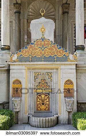 "Marble Fountain in front of the Library, third courtyard, Topkapi Palace, Topkapi Sarayi, Topkapi-Sarayi, Sultanahmet, Istanbul, European side, Istanbul Province, Turkey, European side, Europe" View Large Photo Image Stock Photo - "Marble Fountain in front of the Library, third courtyard, Topkapi Palace, Topkapi Sarayi, Topkapi-Sarayi, Sultanahmet, Istanbul, European side, Istanbul Province, Turkey, European side, Europe". Fotosearch