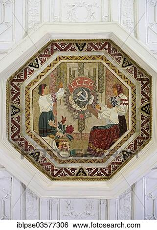 "Marble mosaic on the ceiling, Belorusskaya metro station, Moskau, Moscow Oblast, Russia, Europe" View Large Photo Image Stock Photograph - "Marble mosaic on the ceiling, Belorusskaya metro station, Moskau, Moscow Oblast, Russia, Europe". Fotosearch