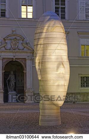 "Marble sculpture """"Awilda"""" by the Catalan artist Jaume Plensa, Dietrichsruh-Platz square of the University of Salzburg, at dusk, Sigmund-Haffner-Gasse, Altstadt, Salzburg, Salzburg State, Austria, Europe" View Large Photo Image Picture - "Marble sculpture """"Awilda"""" by the Catalan artist Jaume Plensa, Dietrichsruh-Platz square of the University of Salzburg, at dusk, Sigmund-Haffner-Gasse, Altstadt, Salzburg, Salzburg State, Austria, Europe". Fotosearch