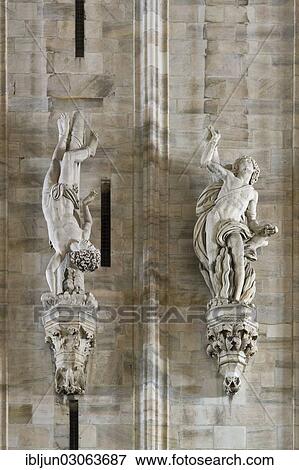 "Marble sculptures of the south facade of Milan Cathedral of Santa Maria Nascente, Piazza del Duomo, Milan, Lombardy, Italy, Europe" View Large Photo Image Stock Photo - "Marble sculptures of the south facade of Milan Cathedral of Santa Maria Nascente, Piazza del Duomo, Milan, Lombardy, Italy, Europe". Fotosearch