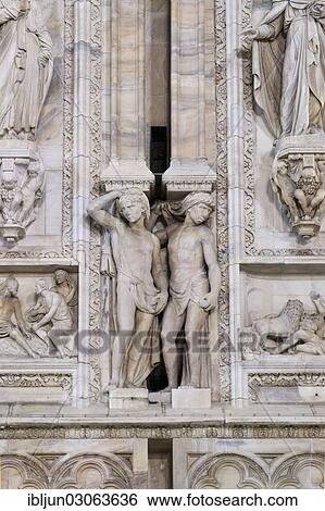 "Marble sculptures of the west facade of Milan Cathedral of Santa Maria Nascente, Piazza del Duomo, Milan, Lombardy, Italy, Europe" View Large Photo Image Stock Photograph - "Marble sculptures of the west facade of Milan Cathedral of Santa Maria Nascente, Piazza del Duomo, Milan, Lombardy, Italy, Europe". Fotosearch