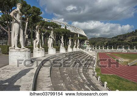 "Marble stadium, inspired by the antique, monumental statues, Foro Italico sports complex, 1928-1938, Rome, Lazio, Italy, Europe" View Large Photo Image Picture - "Marble stadium, inspired by the antique, monumental statues, Foro Italico sports complex, 1928-1938, Rome, Lazio, Italy, Europe". Fotosearch