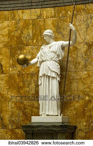 "Marble statue of the goddess Athena, copy of the bronze statue by sculptor Phidias on the Acropolis at Athens, the foyer of the Wiesbaden Kurhaus spa house, Wiesbaden, Hesse, Germany, Europe" View Large Photo Image Stock Photograph - "Marble statue of the goddess Athena, copy of the bronze statue by sculptor Phidias on the Acropolis at Athens, the foyer of the Wiesbaden Kurhaus spa house, Wiesbaden, Hesse, Germany, Europe". Fotosearch