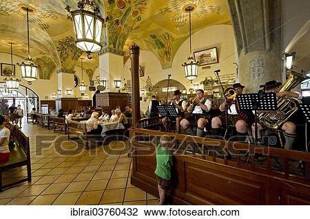 "Marching band performing in the """"Schwemme"""", guest room, Hofbraeuhaus am Platzl beer hall, Munich, Upper Bavaria, Bavaria, Germany, Europe" View Large Photo Image Stock Image - "Marching band performing in the """"Schwemme"""", guest room, Hofbraeuhaus am Platzl beer hall, Munich, Upper Bavaria, Bavaria, Germany, Europe". Fotosearch
