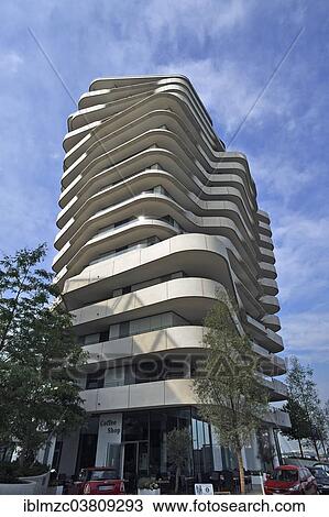 Stock Image - "Marco-Polo-Tower, HafenCity, Hamburg, Germany, Europe". Fotosearch