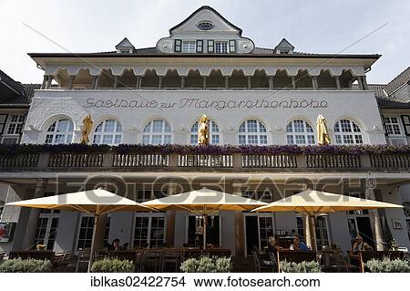 Margarethenhoehe guesthouse, historic residential area of Margarethenhoehe Garden City, Essen, Ruhr area, North Rhine-Westphalia, Germany, Europe View Large Photo Image Picture - Margarethenhoehe guesthouse, historic residential area of Margarethenhoehe Garden City, Essen, Ruhr area, North Rhine-Westphalia, Germany, Europe. Fotosearch