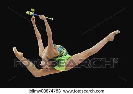 Stock Image - "Margarita Mamun, RUS, Rhythmic Gymnastics World Cup Stuttgart 2014, Porsche Arena, Stuttgart, Baden-Wurttemberg, Germany, Europe". Fotosearch