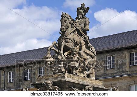 "Margrave Fountain, 1699-1705, equestrian sculpture of Margrave Christian Ernst, von Elias Rantz, in front of the New Palace, Bayreuth, Bavaria, Germany, Europe" View Large Photo Image Stock Photography - "Margrave Fountain, 1699-1705, equestrian sculpture of Margrave Christian Ernst, von Elias Rantz, in front of the New Palace, Bayreuth, Bavaria, Germany, Europe". Fotosearch