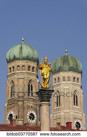 "Marian column and Frauenkirche, Church of Our Lady, Munich, Bavaria, Germany, Europe" View Large Photo Image Stock Photo - "Marian column and Frauenkirche, Church of Our Lady, Munich, Bavaria, Germany, Europe". Fotosearch