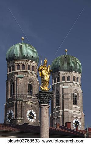"Marian column in front of Frauenkirche church, Munich, Upper Bavaria, Bavaria, Germany, Europe" View Large Photo Image Stock Image - "Marian column in front of Frauenkirche church, Munich, Upper Bavaria, Bavaria, Germany, Europe". Fotosearch