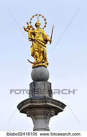 Marian column on Residenzplatz square, Eichstaett, Bavaria, Germany, Europe View Large Photo Image Stock Photography - Marian column on Residenzplatz square, Eichstaett, Bavaria, Germany, Europe. Fotosearch