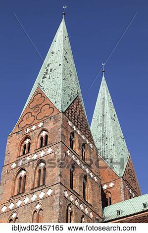 Stock Photography - "Marienkirche church, Luebeck, Schleswig-Holstein, Germany, Europe". Fotosearch
