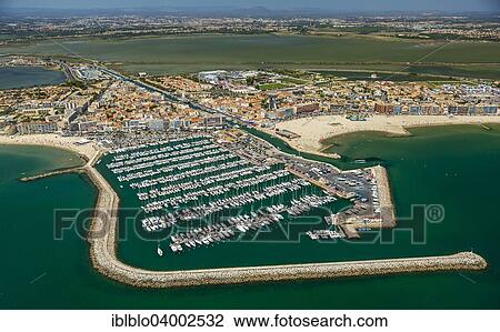 Stock Image - "Marina and yacht port, Palavas-les-Flots, Languedoc-Roussillon, France, Europe". Fotosearch