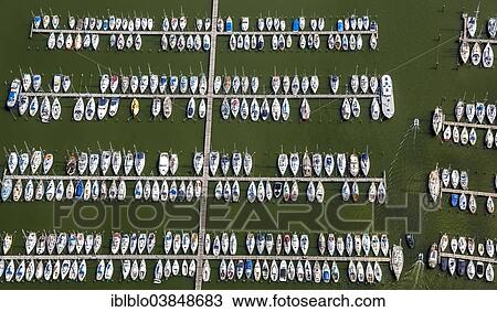 Stock Image - "Marina at the Markermeer lake, Hoorn, Province of North-Holland, Netherlands". Fotosearch