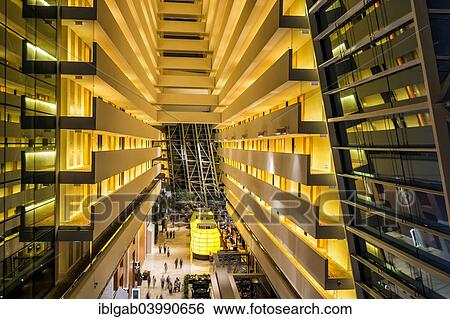 Stock Photograph - "Marina Bay Sands Hotel lobby, Singapore, Asia". Fotosearch