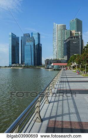 Stock Photo - "Marina Bay waterfront promenade, Singapore, Asia". Fotosearch