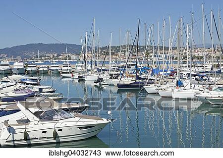 Stock Image - "Marina, Cannes, French Riviera, Provence-Alpes-Cote d'Azur, France, Europe". Fotosearch