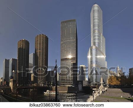 "Marina City, IBM Building and Trump International Hotel and Tower, Chicago, Illinois, United States, North America" View Large Photo Image Stock Image - "Marina City, IBM Building and Trump International Hotel and Tower, Chicago, Illinois, United States, North America". Fotosearch