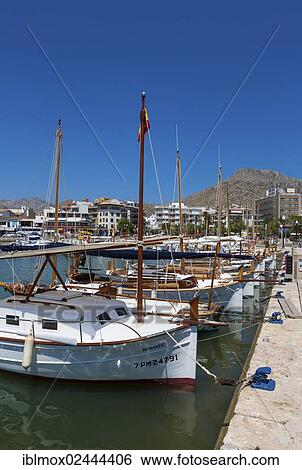 "Marina of Pollenca, Cala Sant Vicenc, Port de Pollenca, Mallorca, Majorca, Balearic Islands, Spain, Europe" View Large Photo Image Stock Photograph - "Marina of Pollenca, Cala Sant Vicenc, Port de Pollenca, Mallorca, Majorca, Balearic Islands, Spain, Europe". Fotosearch