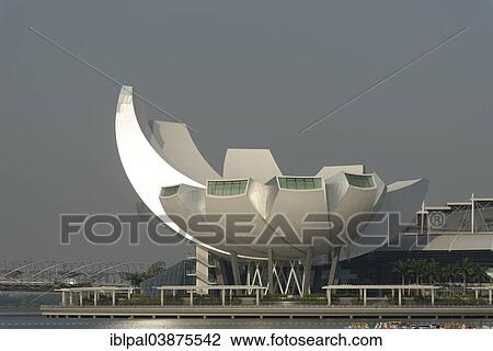Stock Image - "Marina Reservoir, ArtScience Museum, Raffles Place, Singapore, Asia". Fotosearch