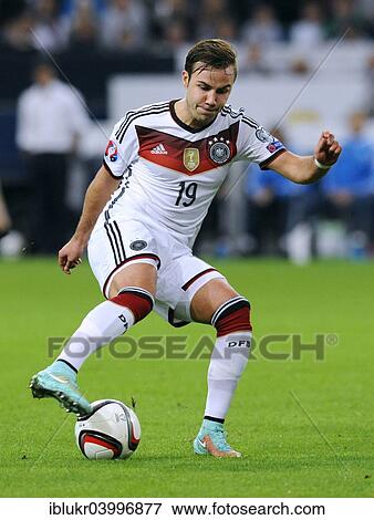Stock Photo - "Mario Gotze, GER, qualifying game for the UEFA Euro 2016, Germany 1 - Ireland 1, Veltins-Arena, Gelsenkirchen, North Rhine-Westphalia, Germany, Europe". Fotosearch
