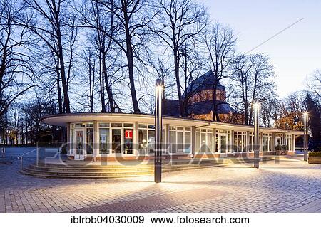 Stock Photo - "Market Pavilion with tourist information and Cafe, North, East Frisia, Lower Saxony, Germany, Europe". Fotosearch