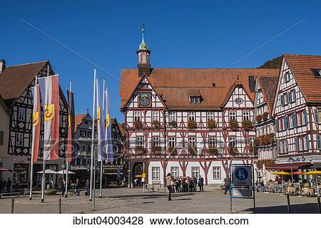 "Market place with town hall, Bad Urach, Baden-Wurttemberg, Germany, Europe" View Large Photo Image Stock Photo - "Market place with town hall, Bad Urach, Baden-Wurttemberg, Germany, Europe". Fotosearch