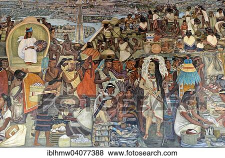 "Market scene, colourful fresco paintings by Diego Rivera on the staircase of the Palacio Nacional, National Palace, Zoccalo, Mexico City, Mexico, North America" View Large Photo Image Stock Photo - "Market scene, colourful fresco paintings by Diego Rivera on the staircase of the Palacio Nacional, National Palace, Zoccalo, Mexico City, Mexico, North America". Fotosearch