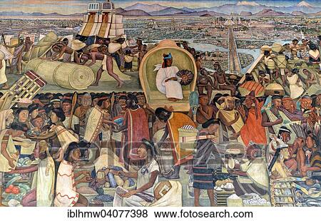 "Market scene, historical depiction of urban activities, colourful fresco painting by Diego Rivera, staircase of the Palacio Nacional, National Palace, Zoccalo, Mexico City, Mexico, North America" View Large Photo Image Stock Photo - "Market scene, historical depiction of urban activities, colourful fresco painting by Diego Rivera, staircase of the Palacio Nacional, National Palace, Zoccalo, Mexico City, Mexico, North America". Fotosearch