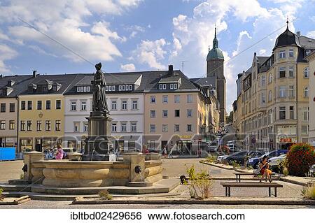 Stock Photograph - "Market square, Annaberg-Buchholz, Saxony, Germany, Europe". Fotosearch