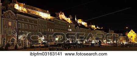 "Market square at night, Burghausen, Upper Bavaria, Bavaria, Germany, Europe" View Large Photo Image Stock Image - "Market square at night, Burghausen, Upper Bavaria, Bavaria, Germany, Europe". Fotosearch