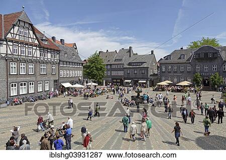 Stock Photo - "Market square, Goslar, Harz region, Lower Saxony, Germany, Europe". Fotosearch