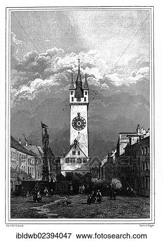 "Market square in Straubing, Lower Bavaria, Bavaria, Germany, Europe, drawn by Gerhardt, steel-engraved by J. G. Poppel, steel engraving from the book Das Koenigreich Bayern, 1840 - 1854, Europe" View Large Photo Image Stock Photo - "Market square in Straubing, Lower Bavaria, Bavaria, Germany, Europe, drawn by Gerhardt, steel-engraved by J. G. Poppel, steel engraving from the book Das Koenigreich Bayern, 1840 - 1854, Europe". Fotosearch