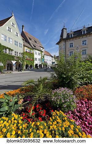 Stock Image - "Market square, Isny im Allgau, Allgau, Upper Swabia, Baden-Wurttemberg, Germany, Europe". Fotosearch