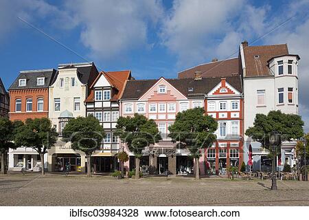 Stock Photo - "Market square of Peine, Lower Saxony, Germany, Europe". Fotosearch