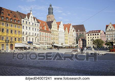 Stock Image - "Market square Rynek we Wroclawiu, Wroclaw, Poland, Europe". Fotosearch