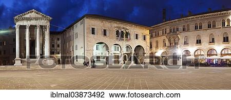 "Market square with the Temple of Augustus and the old Town Hall, historic centre, Pula, Istria, Croatia, Europe" View Large Photo Image Stock Image - "Market square with the Temple of Augustus and the old Town Hall, historic centre, Pula, Istria, Croatia, Europe". Fotosearch