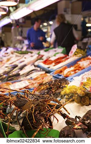 Market stall in the fish market, Old Town, Palma de Majorca, Majorca, Balearic Islands, Spain, Europe View Large Photo Image Picture - Market stall in the fish market, Old Town, Palma de Majorca, Majorca, Balearic Islands, Spain, Europe. Fotosearch
