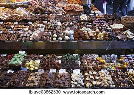 "Market stall selling sweets, old market halls, Mercat de La Boqueria, also Mercat de Sant Josep, La Rambla, Barcelona, ​​Catalonia, Spain, Europe" View Large Photo Image Stock Image - "Market stall selling sweets, old market halls, Mercat de La Boqueria, also Mercat de Sant Josep, La Rambla, Barcelona, ​​Catalonia, Spain, Europe". Fotosearch