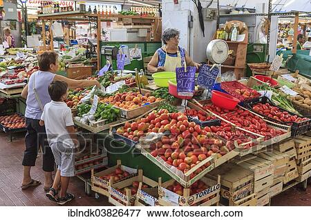 "Market stall with fruit and vegetables in the market hall of Sanremo, Liguria, Italy, Europe" View Large Photo Image Stock Photo - "Market stall with fruit and vegetables in the market hall of Sanremo, Liguria, Italy, Europe". Fotosearch