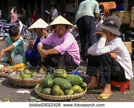 "Market vendors with conical hats or Non La, Durian (Durio zibethinus) fruits, Ho-Chi-Minh-Stadt, Vietnam, Asia" View Large Photo Image Stock Photograph - "Market vendors with conical hats or Non La, Durian (Durio zibethinus) fruits, Ho-Chi-Minh-Stadt, Vietnam, Asia". Fotosearch