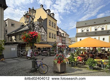 Stock Image - "Marketplace, Boppard, Rhein-Hunsrueck-Kreis district, Rhineland-Palatinate, Germany, Europe". Fotosearch